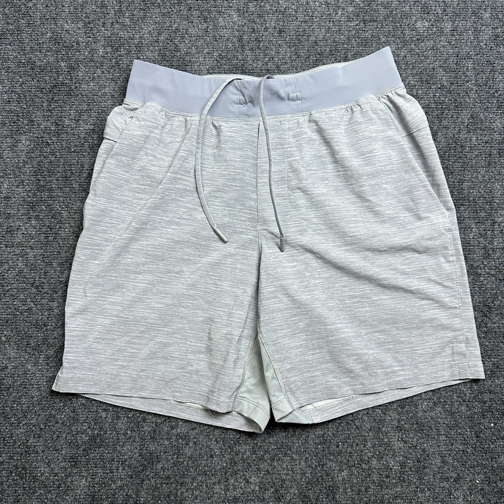 Lululemon T.H.E. Linerless Short 7" Drawstring Stretch Performance Men M Gray